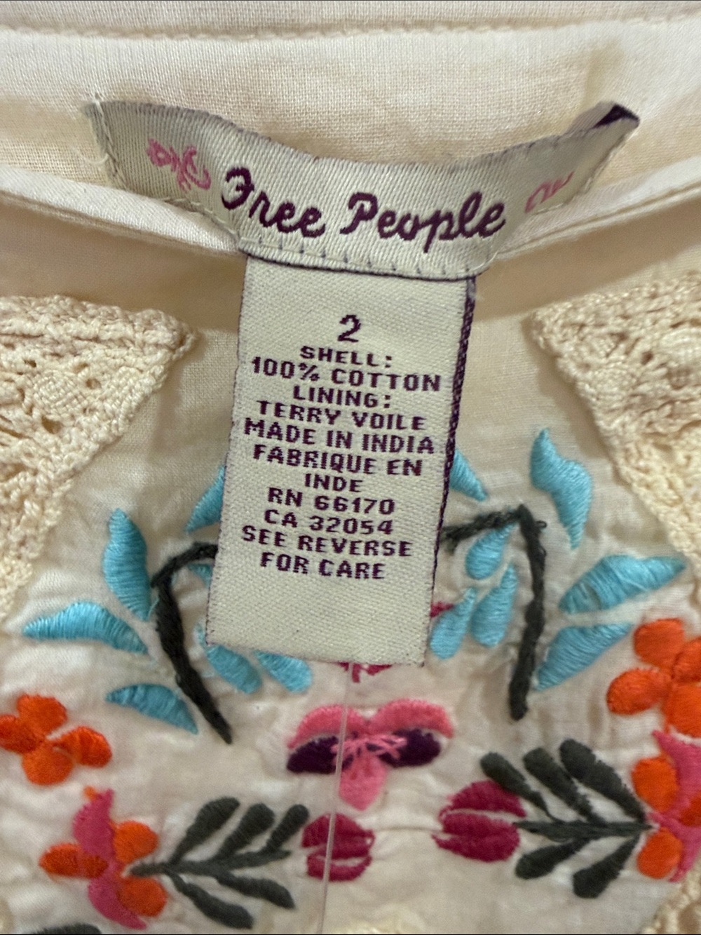 Free People Cream Embroidered A-Line Midi Skirt vintage Y2K 💘 - Picture 5 of 14